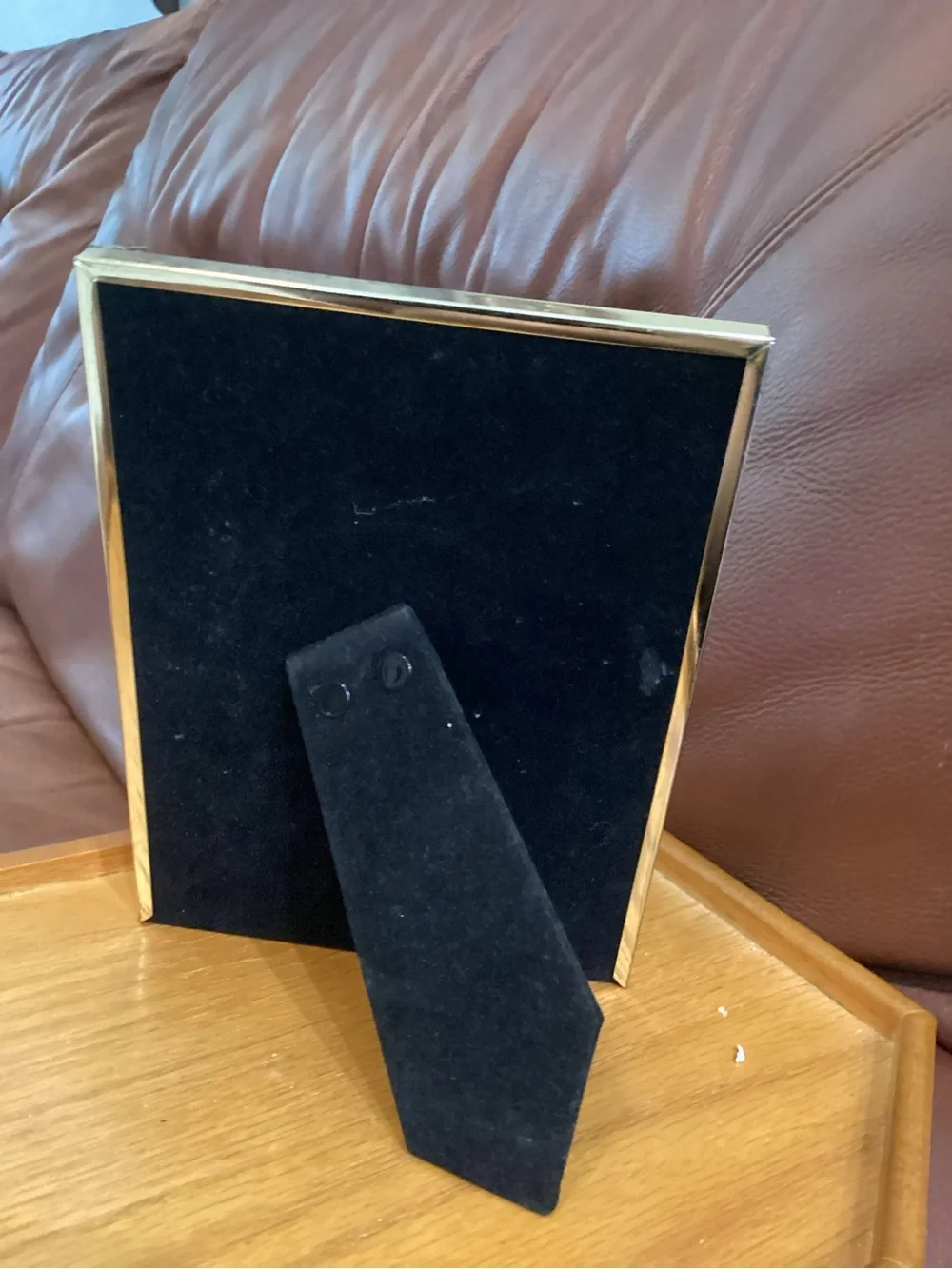 Gold Ribbed Photo Frame with silver accents holds a 5x7